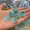 Colgante de Flor Flotante Verde Bashan Paz Jadeíta Jade Esmeralda Flor Flotante Colgante Verde Joyería Regalo Transmisión en Vivo Dropshipping
