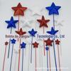 Decoração de festival de Dia da Independência Americana, bastão fino de estrela rosa de cinco pontas (azul safira, diamante, vermelho)