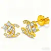 Pendientes de Moda con Letras de Plata S925 Tendencia Coreana Qiaolanxuan Pendientes Elegantes y con Estilo en Oro Rosa para Mujer Transmisión en Vivo