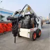 Exportado para a América do Norte, Mini Carregadeira de Pneus 4x4, Empilhadeira Sentada Multifuncional, Pá Trituradora, Mini Carregadeira Multifuncional