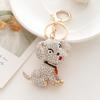 Chaveiro Criativo Fofo de Poodle Cravejado de Diamantes Pingente de Animal de Estimação do Zodíaco Cachorrinho Presentes para Pendurar em Bolsa Feminina