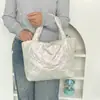 Nova Bolsa Tote de PU em Formato de Coração para Almoço para Trabalhadores de Escritório, Bolsa de Mão Portátil para Compras, Bolsa de Armazenamento para Itens Diversos