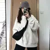 Sudadera con capucha unisex gris de peso pesado, cuello redondo, versátil, talla grande, top holgado, moderno, nuevo Otoño/Invierno 2026