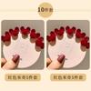 Pinza pequeña de terciopelo rojo para el cabello, horquilla para bebé, para niños, Año Nuevo, Año Nuevo, pinza para trenzar el cabello, tocado, pinza para el cabello de princesa para niña