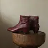 Botines cortos de moda estilo británico de 5 cm, nuevo modelo otoño e invierno 2026, puntera redonda, tacón grueso, cierre de cremallera en la parte trasera y botines para mujer