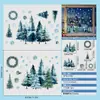 Decoraciones Navideñas Transfronterizas Amazon Corona Paisaje Acuarela Copos de Nieve Abeto Verde Atmósfera Embellecimiento Arreglo
