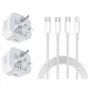Carregador Transfronteiriço Pd20W Porta Tipo-C Carregamento Rápido Adequado para Carregador Apple 15 Certificação Ukca Pd20W Padrão Britânico