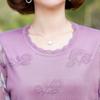 Talla Grande Suelto Ropa de Madre Tejido de Punto Fino Top para Mujeres de Mediana Edad y Mayores Ropa Nueva de Verano Camiseta de Manga Tres Cuartos Cuello Redondo