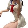 Pijama Sexy Tao Nai'Er para Mulheres, Uniforme de Estudante Cosplay Estilo Academia de Verão, Conjunto Doce e Fofo de Marujo Fino Puro Desejo