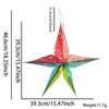 Novo pingente de estrela de cinco pontas PET para decoração de festa de fim de ano, pingente de estrela tridimensional colorido para árvore de Natal