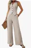 Conjunto de Verano de Dos Piezas para Mujer Europeo y Americano Transfronterizo 2025 con Chaleco Corto de Botones y Pantalones de Pierna Ancha