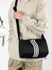 Bolso Bandolera para Mujer, Simple, a la Moda, Casual, Versátil, para Ir al Trabajo y Viajar, Bolso de Hombro Rayado de Gran Capacidad para Hombres y Mujeres