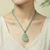 Jade Esmeralda de Tianshan de Xinjiang Fu Lu Shuang Quan Colgante Jade Puro Natural Tallado Calabaza de Jade Colgante de Jade Hombres Mujeres Parejas Más Vendido