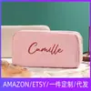 Bolsa de Cosméticos de Pana Bordada Personalizada Simple Portátil Bolsa de Almacenamiento de Viaje Bolsa de Cosméticos Personalizada para Mujer