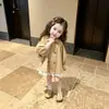 Ropa Infantil Abrigos para Niñas Patchwork de Encaje Gabardinas de Doble Botonadura Ropa de Abrigo 26 Primavera/Otoño Directo de Fábrica Nueva Llegada Dropshipping
