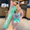 Llavero de Oso de Dibujos Animados Celebrante de Internet 2024 Colgante Exquisito para Mochila Escolar Lindo de Mujer Joyería Llavero para Llaves de Coche de Pareja