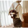Mochila de Peluche de Mapache Lindo Muñeco de Perro de Dibujos Animados Bolsa de Regalo Mochila de Panda Rojo Comercio Exterior