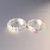Conjunto de Anéis de Compromisso para Casal em Prata Esterlina 999 Anel Aberto de Luxo Leve Anel de Dedo Feminino Nicho Sensação de Alto Padrão Novo Estilo 2026 Dropshipping