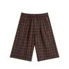 Roupas Masculinas Etai Shorts Esportivos Casuais Largos de Xadrez Comprimento no Joelho para Homens, Marca Tendência Versátil de Verão Novos Shorts Casuais