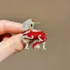 Broche de Esmalte Estilo Chino Año Zodiacal con Sensación Lujosa de Alta Gama, Decoración de Pin para Suéter y Abrigo Incrustado con Diamantes de Signo Zodiacal