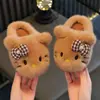 2026 Nuevas Pantuflas de Algodón Cálidas Antideslizantes de Suela Gruesa para Niños Gatito de Felpa con Dibujos Animados al por Mayor