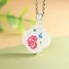 Pendente Rei Cervo Dourado Prata Pura 999 Prata Lisa Gota de Óleo Borboleta Flor de Peônia Pequeno Artístico Colar Feminino Pingente Novo Estilo