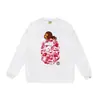 Sudadera con cuello redondo estampada de la marca de moda BAPE Ape Head, Nueva moda Hip-Hop Otoño/Invierno para Hombres y Mujeres, Cabeza de Simio Transfronteriza