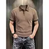 Camisa polo con estampado de escamas de dragón estilo americano, manga corta para hombre, estilo verano old money, hombro normal, cuello camisero, camiseta de manga media de corte limpio