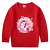 Camiseta de Manga Longa 100% Algodão Nova para Meninas Primavera e Outono 2023 Camiseta Básica Infantil Top de Unicórnio Roupa de Outono para Meninas