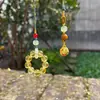 Colgante para Coche del Dios de la Riqueza de Cinco Caminos de Hangzhou con Ábaco de Colores y Candado, Colgante para Coche que Atrae la Riqueza