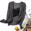 2026 Cardigan de Estilo Perezoso Atrapasueños Tencel Lino Tejido a Mano Calado Cardigan de Punto Camisa de Protección Solar para Aire Acondicionado para Mujer