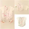 Roupas de Bebê Verão Macacão de Amarrar Roupa de Sair Recém-nascido Menina Macacão Completo Lua de Mel Cem Dias Vestido Roupas de Verão