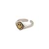 Anillo de Dedo Índice Abierto de Plata Esterlina S925 con Carita Sonriente Separada por Colores para Mujer, Expresión Dulce Ins, Anillo de Diseño Personalizado