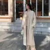 Versátil y Elegante ~ Abrigo Largo Coreano de Cachemira con Cuello Daqingguo para Mujer con un Toque de Lujo Chaqueta de Lana