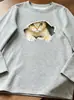 [En Stock] Chaqueta Larga de Manga Larga con Forro Polar Temática de Gatos para Mujer Otoño/Invierno Cálida Holgada Casual de Pareja