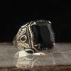 Jianjie desea anillo retro para hombre de aleación de circón rojo artesanal con diamantes europeo y americano de Amazon al por mayor