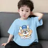 Tops Estampados de Estilo Coreano de Verano para Niños, Algodón Puro, Suaves y Holgados, Cuello Redondo, Camisetas de Manga Corta, Ropa para Niños, Camisetas de Manga Corta para Niños