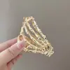 Grampo de Cabelo Metálico Caveira Garra Europeu e Americano Halloween Disco para Parte de Trás da Cabeça Presilha para Cabelo Presilha Tubarão Cabelo Escuro Acessórios para Cabelo