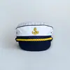 Chapéu Marinho Bordado com Âncora Chapéu de Aba Reta Chapéu de Navio Chapéu de Marinheiro para Viagem Palco de Foto Performance