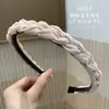Diadema Trenzada de Tela Versátil Coreana para Mujer para Lavarse la Cara, Diadema Fina, Pinza para el Cabello, Goma para el Cabello, Diseño de Corona Alta para Hacer que la Cara Parezca Más Pequeña