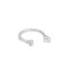493 Versión coreana de INS estilo frío diseño nicho simple todo partido forma de hueso anillo abierto de plata de ley S925 para mujer