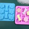 Castillo de Azúcar Punto 8 Incluso Garra de Gato Hueso de Perro Molde de Silicona para Pastel Molde de Huella de Perro Molde Creativo de Horneado Dos en Uno