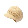 Chapéus Transfronteiriços de Outono e Inverno para Mulheres, Boina Fashion com Aba, Forrada com Lã e Espessa, Chapéu de Mãe, Chapéu de Lã Tricotado Quente