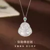 Rueda de la Fortuna al por mayor Plata S925 Calcedonia Buda Maitreya Conjunto de Collares Nuevo Estilo Chino Colgante de Buda Cadena para la Clavícula Producto Nuevo Transfronterizo