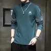 Seleção PremiumCamiseta Térmica Masculina de Manga Longa com Gola Alta Meia-Calça e Forro de Fleece Dupla Face, Roupa Íntima Térmica da Moda