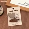 Nuevos pasadores de tela color café, versátiles y lindos, adecuados para niñas, elegantes pasadores para flequillo, pasadores laterales y elegantes accesorios para el cabello
