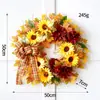 Nuevo producto transfronterizo de Amazon: Colgante de corona de girasol arcoíris de primavera, Colgador de puerta para decoración de Halloween y Pascua