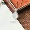 Venta al por mayor del fabricante: Colgante Redondo Cabujón de Calcedonia Verde Hielo de Alta Calidad Incrustado Plateado en Plata 925, Elegante Collar con Gema en Forma de Huevo
