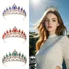 Corona de Novia Europea y Americana Tocados de Corona de Princesa con Pedrería Accesorios para el Cabello Estilismo de Boda Vestido Corona de Cumpleaños Regalo de Navidad