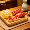 Espetos de comida de brinquedo simulados acessórios de churrasco de resina cola de creme materiais de artesanato DIY decorações miniaturas de casa de boneca